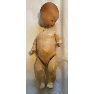 Vtg AM DOLL COMPOSITION BODY Armand Marseille 351 PORCELAIN HEAD Germany READ